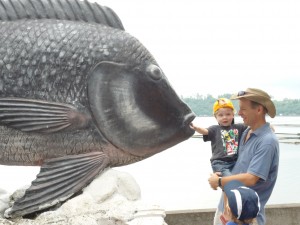 Tilapia statue in San Pablo, Philippines