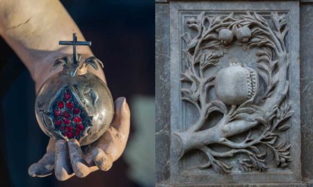 Pomegranates in Granada: Left by Rob via Flickr (Creative Commons); right by Jebulon via Wikimedia Commons (Creative Commons)